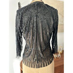 Beautiful BCBG Max Azria Sequined Mesh Black Dress cardigan S, NWOT